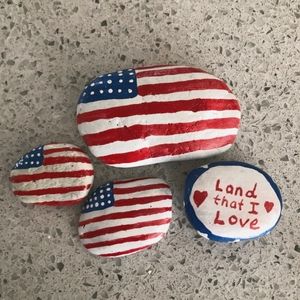 Hand painted America Rocks